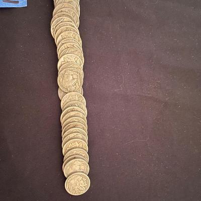(40) Buffalo nickels with case