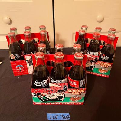 (3) sets of vintage coke bottles for the orioles 