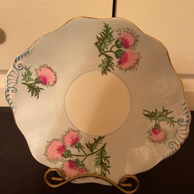 1850 E B Foley Bone China made in England, "Glencarry Tinstle"  Plate hand painted
