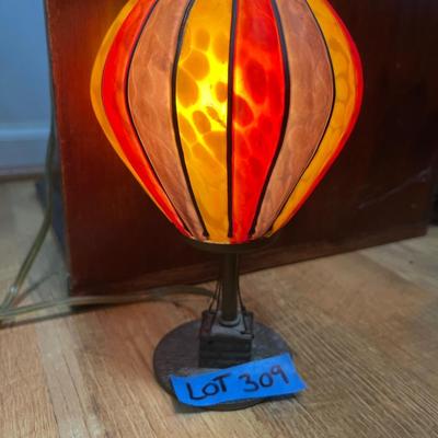 Vintage glass hot air balloon lamp 9" Tall