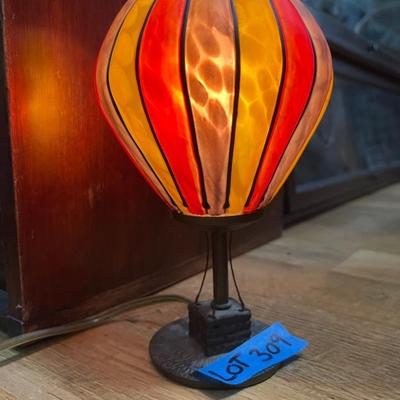 Vintage glass hot air balloon lamp 9" Tall