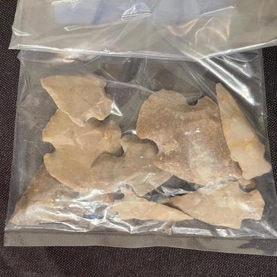 Bag of (8) Antique arrow heads