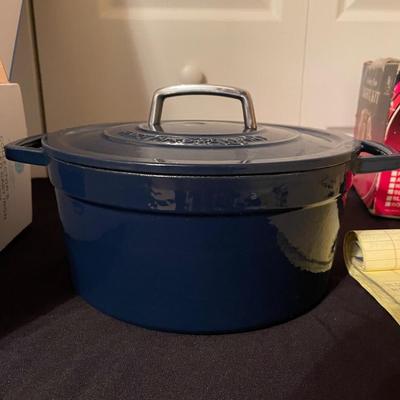 Martha stewart collector's enamled cast iron 6qt. Round casserole, Brand new in box, retails for $180.00