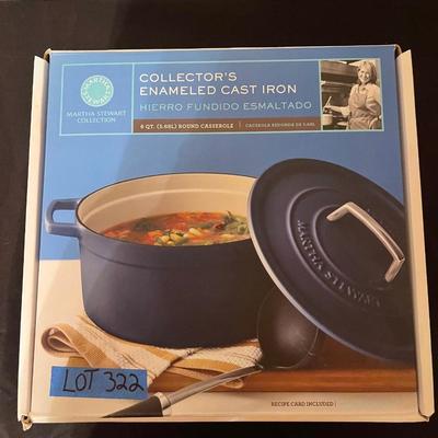 Martha stewart collector's enamled cast iron 6qt. Round casserole, Brand new in box, retails for $180.00