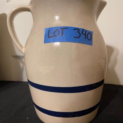 Roseville Pottery Pitcher and capodimonte s+p shakers