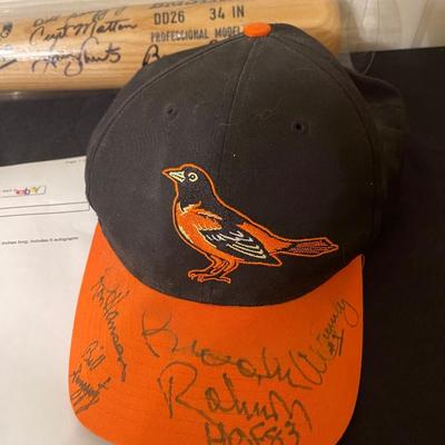 (2) Autographed Vintage Orioles Items
