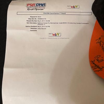 (2) Autographed Vintage Orioles Items