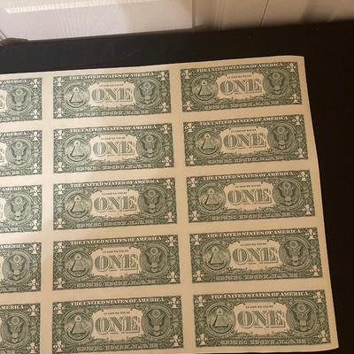 Sheet of $1 Bills