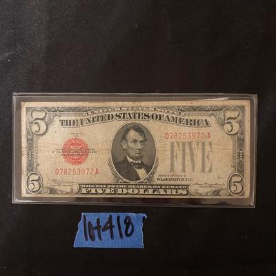 1928 B $5 Bill