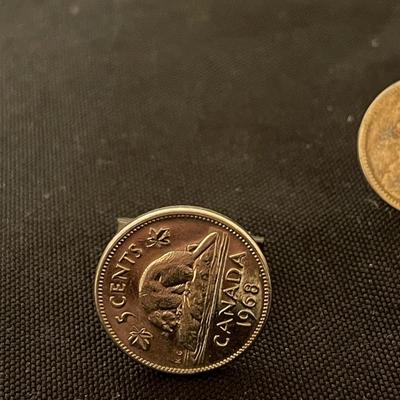 (4) pc. Silver coin pin/cuff link set