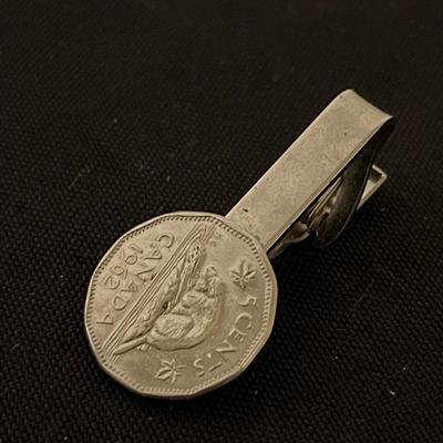 (4) pc. Silver coin pin/cuff link set