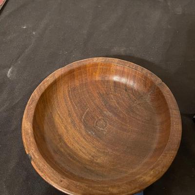 Antique carved bowl and elephant
