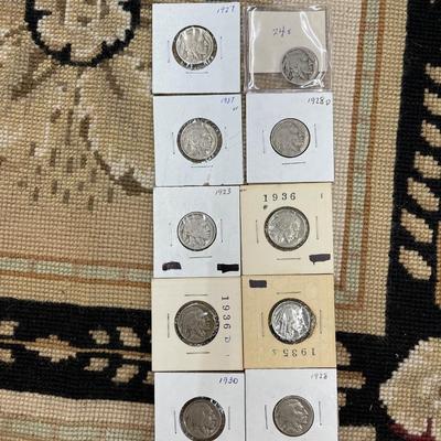 (10) Buffalo Nickels