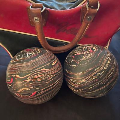 Antique Bowling Balls and shoes