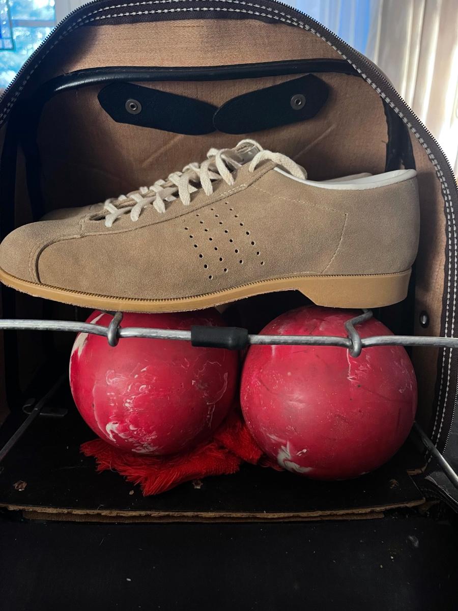 Antique Bowling Balls and shoes