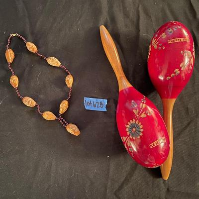 Vintage necklace/maracas