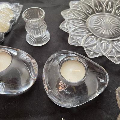 Vintage glassware, seashells and coral