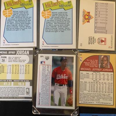 (6) vintage coll. Michael Jordan trading cards.