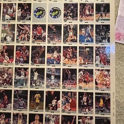 Uncut Sheet Basketball cards