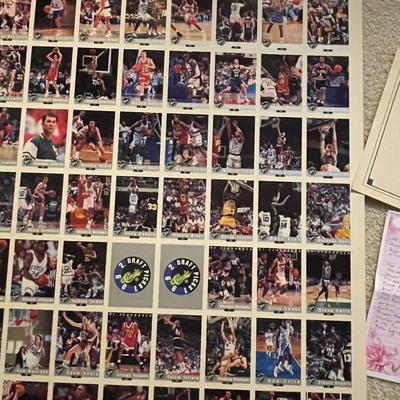 Uncut Sheet Basketball cards