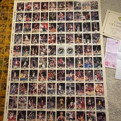 Uncut Sheet Basketball cards