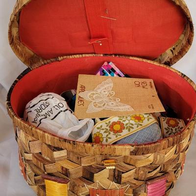 Sewing basket and supplies