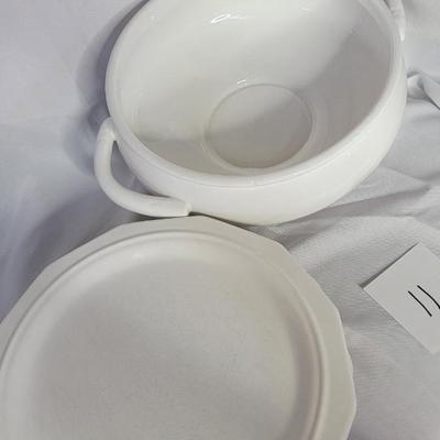 White serving dishes