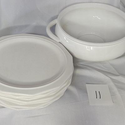 White serving dishes