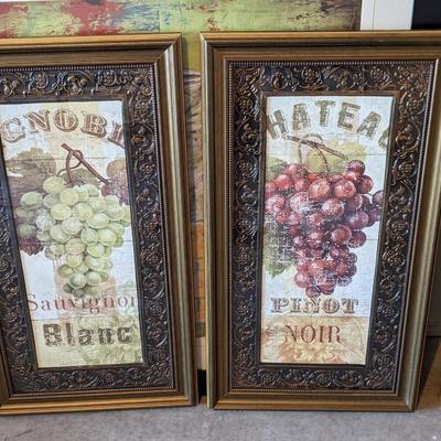 2 Framed Wine Wall Prints