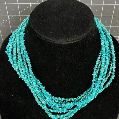 Jay King DTR 925 Turquoise 8 strand Necklace 