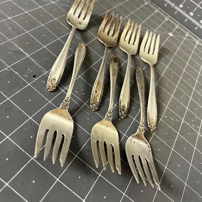 7- Sterling Silver Salad Forks 