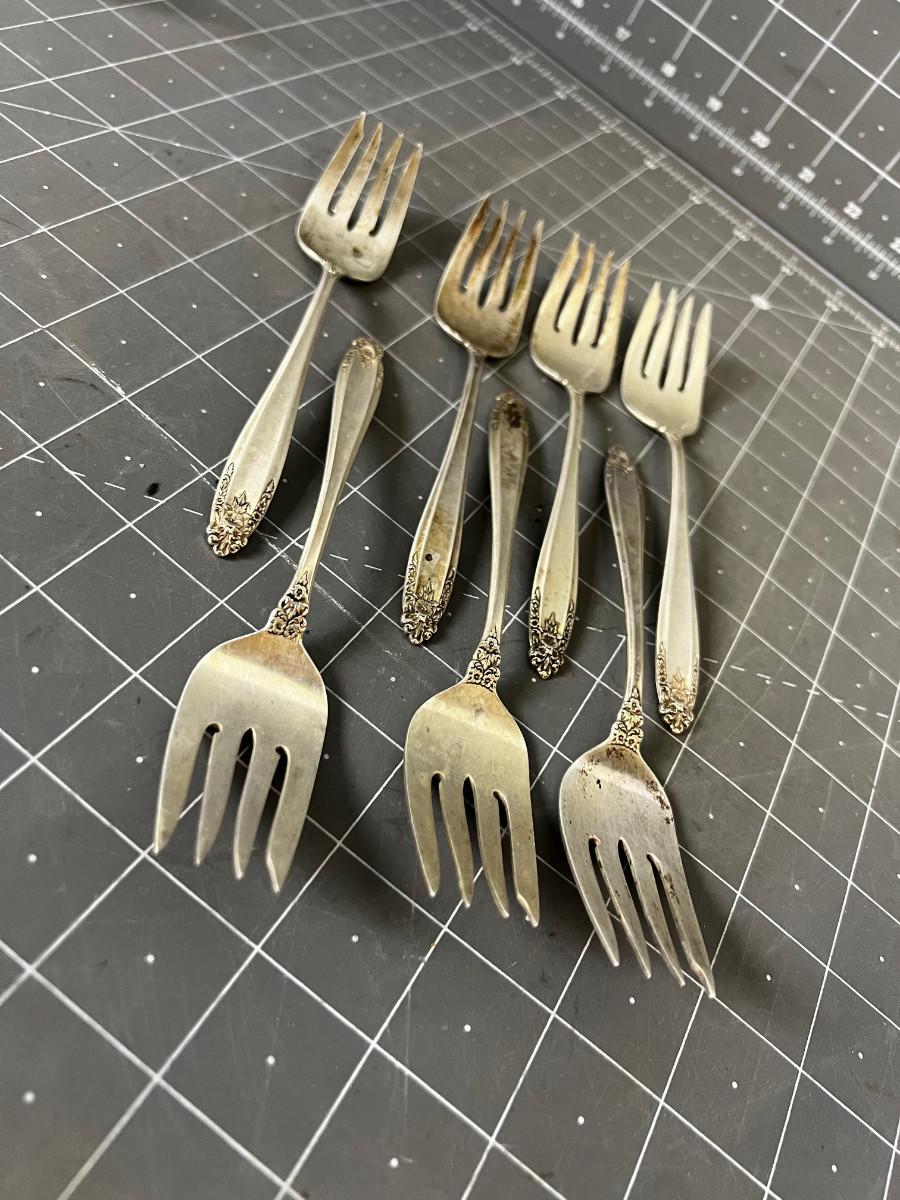 7 Sterling Silver Salad Forks "Prelude"