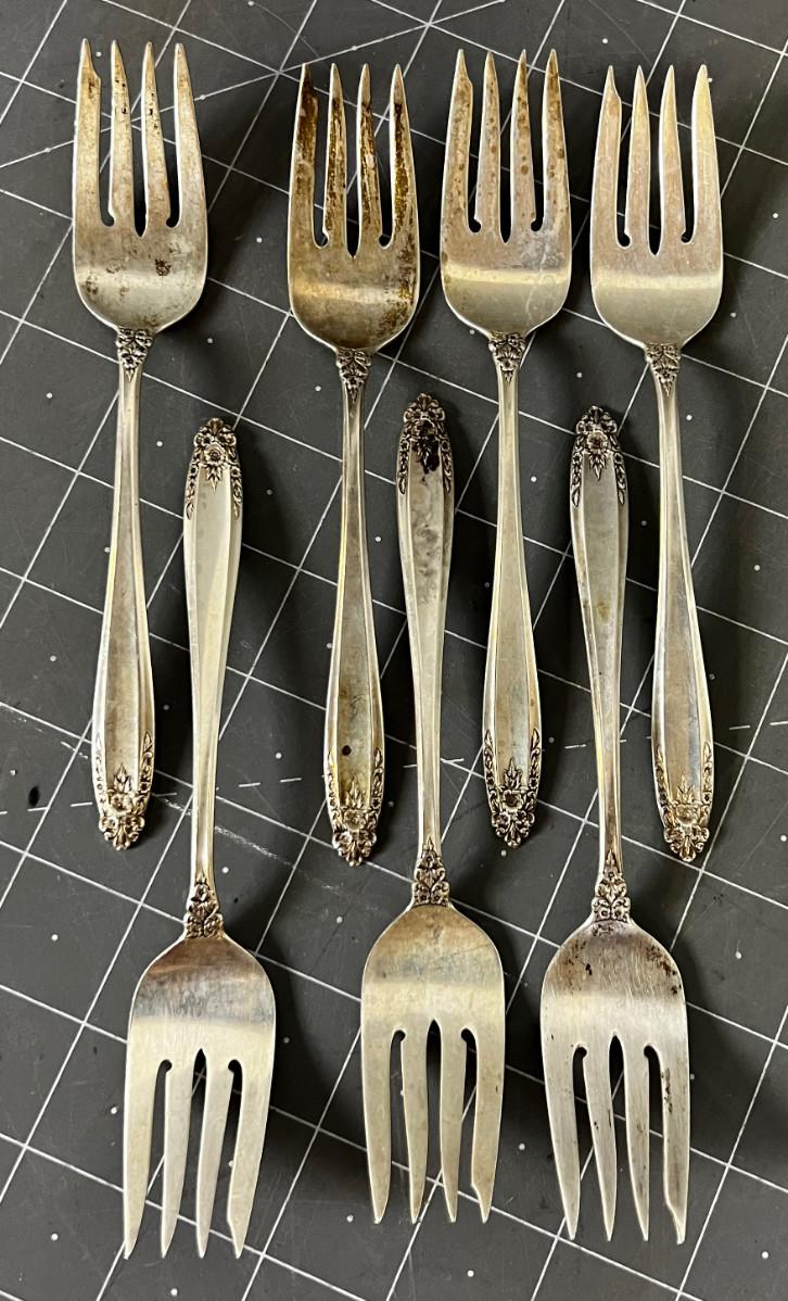 7 Sterling Silver Salad Forks "Prelude"