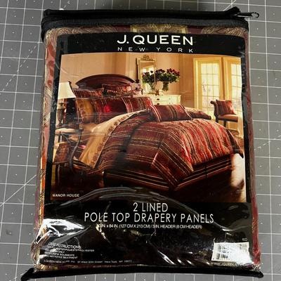 J.QUEEN New York 2-Lined Drapery panels Rich Burgundy Color