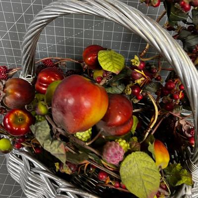 Silver Basket w/Winter Fruits 