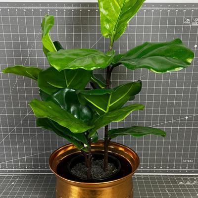 Rubber Tree Faux Plant in Copper Pot