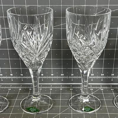 Cut Crystal Shannon Goblets, NEW 