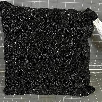 Black Beaded Pillow