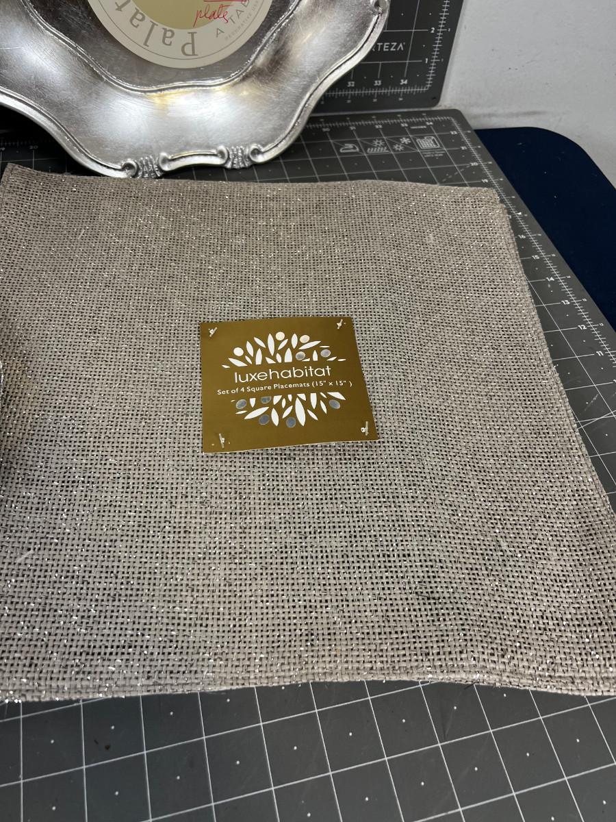 Silver Toned Dinner Placemats and Chargers 4 ea.