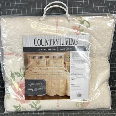 Country Cross Stich Full 96 X 110  Quilt NEW 
