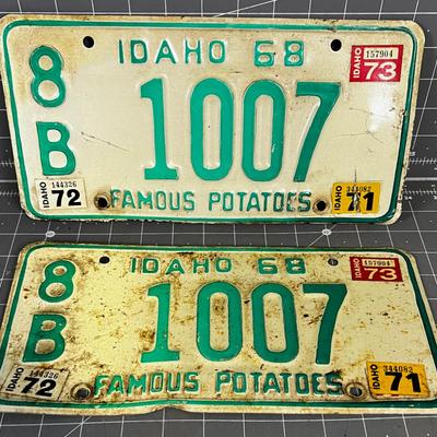 1968  Matched Set of Idaho License Plated