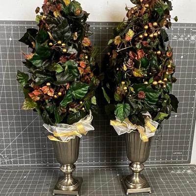 2 Amazing Metal Vase Topiaries 