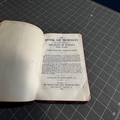 1942 D&C, Book OF Mormon & P of GP, Leather Binding scriptures