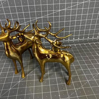 Brass Reindeer Candle Holder 