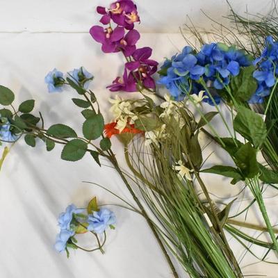 Assorted Lot of Faux Flowers and Floral