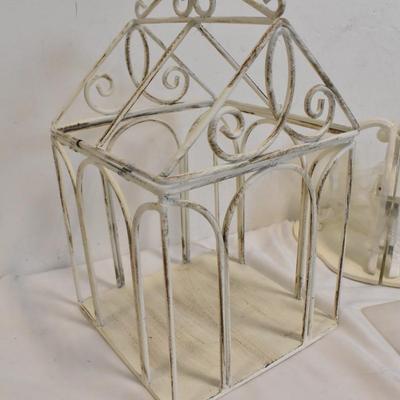 4 Piece Home Decor, Metal House, Wall Shelves, Organizer