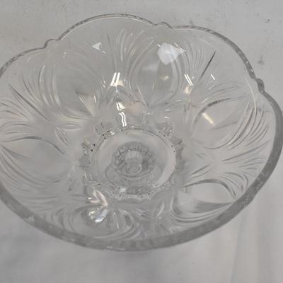 3 Pc Large Glassware, Large Punch Bowl, Centerpiece
