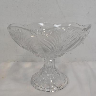 3 Pc Large Glassware, Large Punch Bowl, Centerpiece