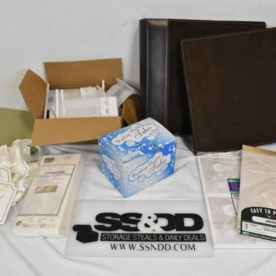9 pc Wedding/Party Decor: Photo Albums, Small Gift Bags, Buble Tubes