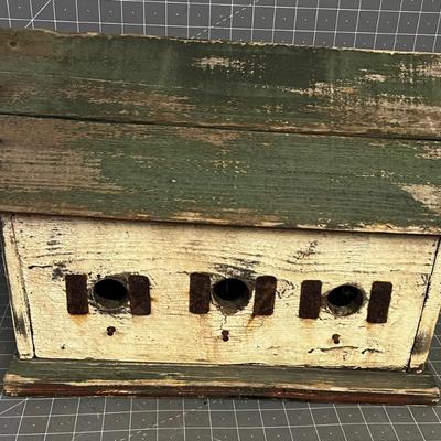 Vintage Hand Crafted Bird House Green Roof